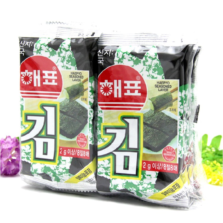 South Korea Imports Zero Food Sea Flutter Sea Tundra 2g * 8 Packs 20g Baked Sea Moss Slices Sea Moss Rolls Super Hymn