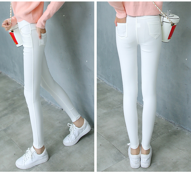 Mặc quần legging bên ngoài đeo bút chì Hàn Quốc, eo cao, chân, quần dài, giảm béo, kích thước lớn, nữ cộng với nhung, quần mùa thu dày đồ mặc nhà