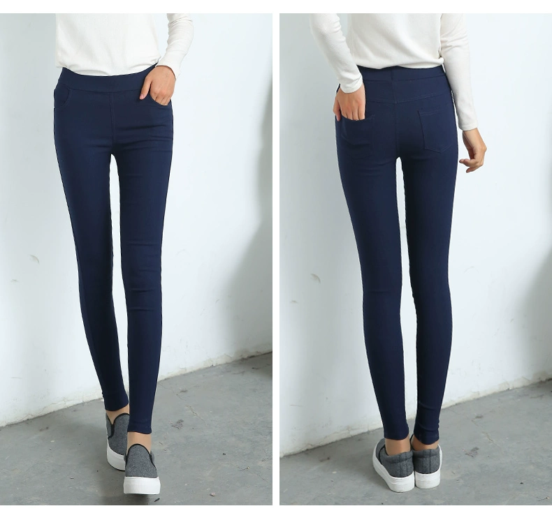 Mặc quần legging bên ngoài đeo bút chì Hàn Quốc, eo cao, chân, quần dài, giảm béo, kích thước lớn, nữ cộng với nhung, quần mùa thu dày quần thể thao nữ cá tính