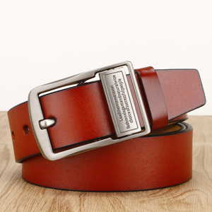 二层牛皮男士针扣腰带男韩版潮裤带