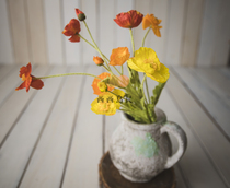 Sisi Home Emulation Floral Silk Bouquet Orange Yellow Newborn Photographic Baby Photo Furnishing Accessories