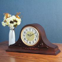 European antique living room solid wood table clock Large vintage clock Li Sheng Modern American creative quartz clock ornaments