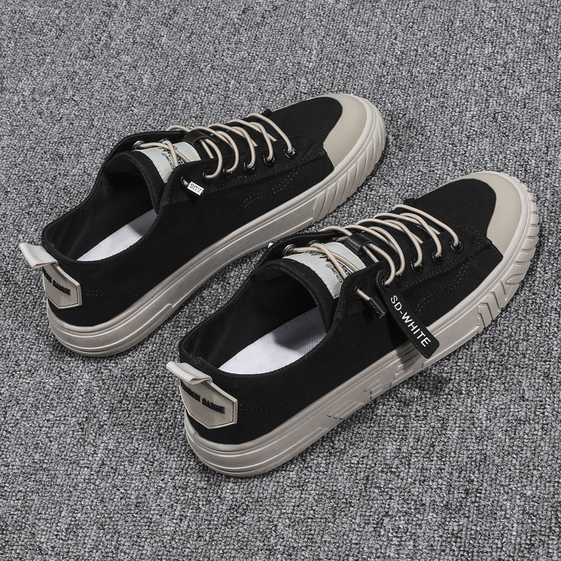 Canvas Shoes Men's 2022 New Summer Men's Shoes Low Help Flat Bottom Plate Shoes Breathable Casual Sports Old Beijing Cloth Shoes Men
