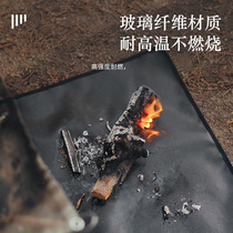 High temperature resistant camping fiberglass cloth black fire insulation pad fire blanket silicone fireproof cloth barbecue outdoor cloth