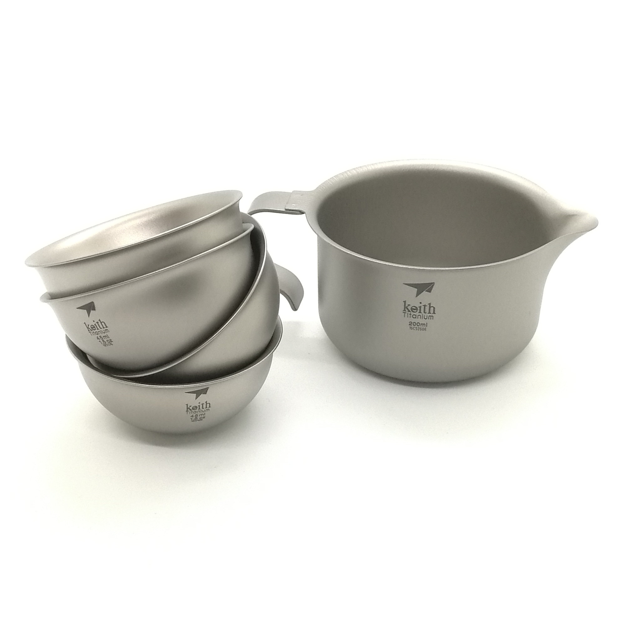 SheathKEITH Pure Titanium Handle Water Glass Divider 200ml Tours Outdoor Camping Fair HORSES