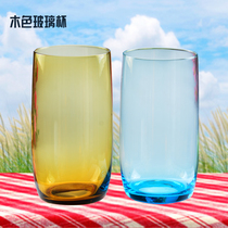Home Colored Drawing Glass Cups Large Capacity Water Glasses Amber Color High Body Clear Water Cryolite Glass Cups Womens Cute Cup Mesh Red