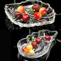 Transparent Creative Home Decoration Glass Fruit Pan KTV Bar Snack Wear-resistant pure color Living room Sugar melon Saucer