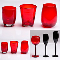 10 Recommended Eaux Red High Foot Glass Cups Wedding New House Decoration Pendulum Hotel Hall Gift Department Store