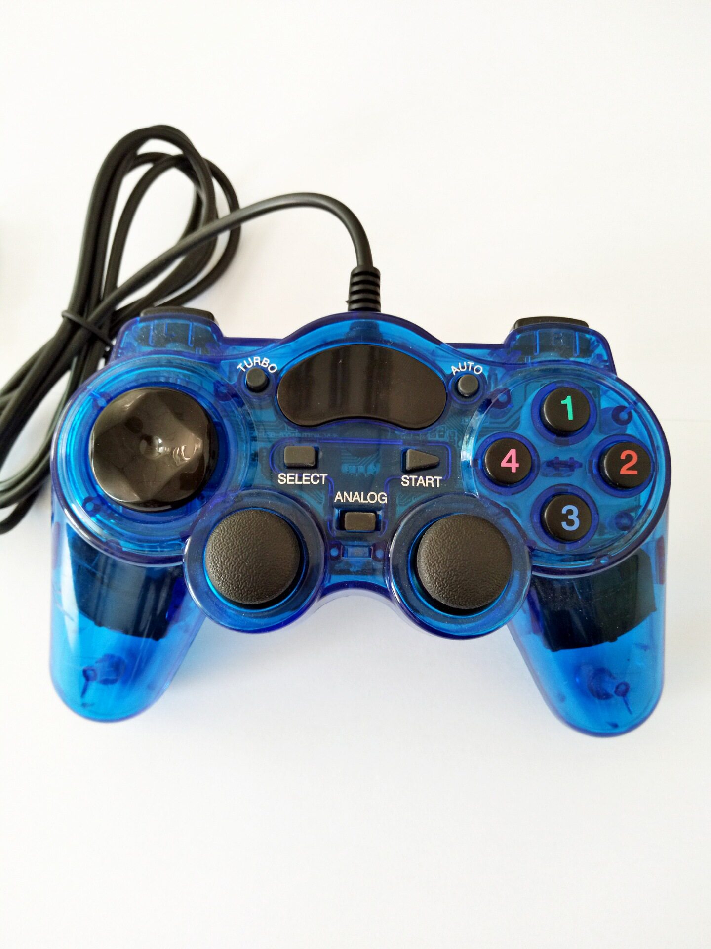 USB transparent gamepad USB850PS2 transparent silver vibration gamepad PC computer gamepad