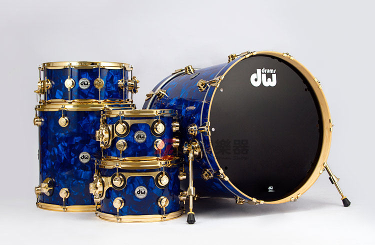 Барабанная установка 美产dw collector's 收藏家 5鼓架子鼓 blue moonstone镀金件套鼓