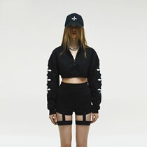 SMFK Official Infinite Deconstruction Midnight Black High Waist Hew Strap Socks Shorts