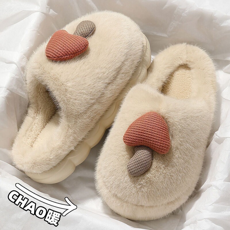 2026 Cotton Slippers for Women, Winter Style, Mushroom-Shaped, Indoor Home Use, Warm Plush Slippers, Thick-Soled Couple Cotton Shoes for Men 2026 Cotton Slippers for Women, Winter Style, Mushroom-Shaped, Indoor Home Use, Warm Plush Slippers, Thick-Soled Couple Cotton Shoes for Men