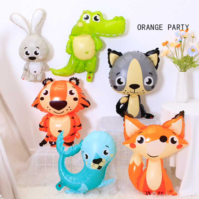 Cartoon animal aluminum foil balloon cute cute dinosaur elephant lion panda hippo fox bear aluminum foil balloon