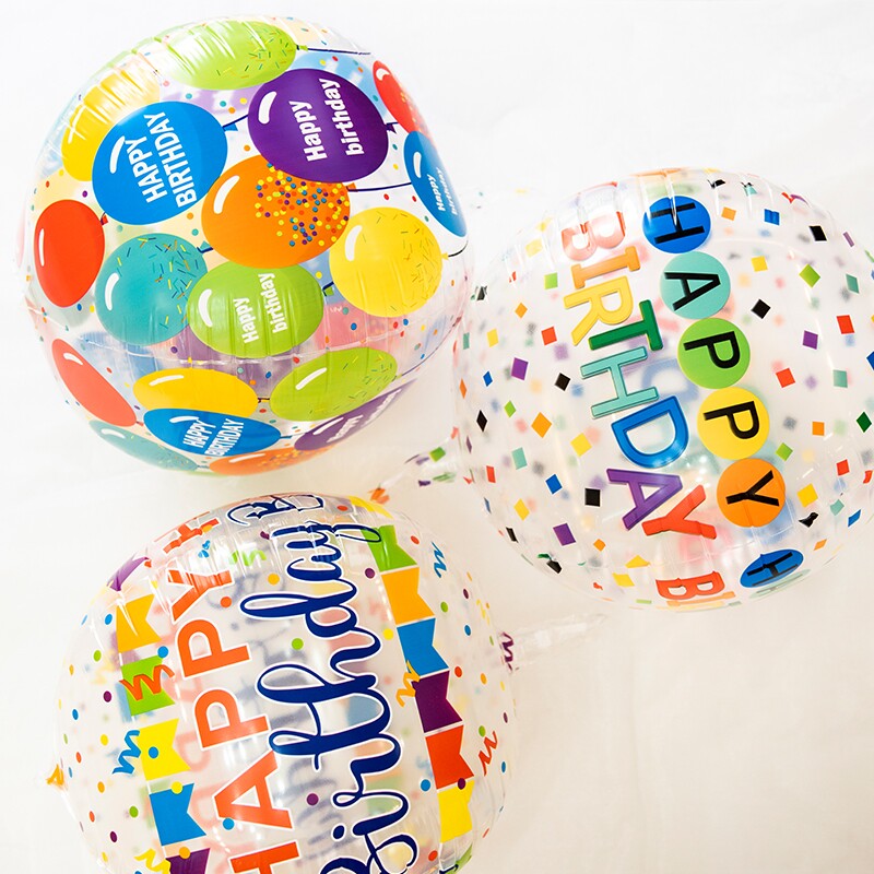 ins Korean net red wave ball 4d aluminum film balloon baby children happy birthday party decoration