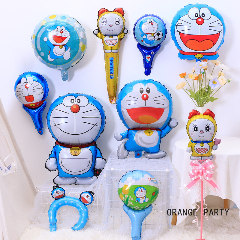 Doraemon cartoon aluminum film balloon children's birthday party decoration little robot cat blue fat jingle cat theme