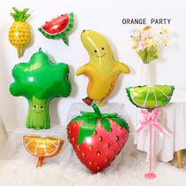Fruit and vegetable shape aluminum film balloon watermelon strawberry baby birthday layout shopthemed series decoration