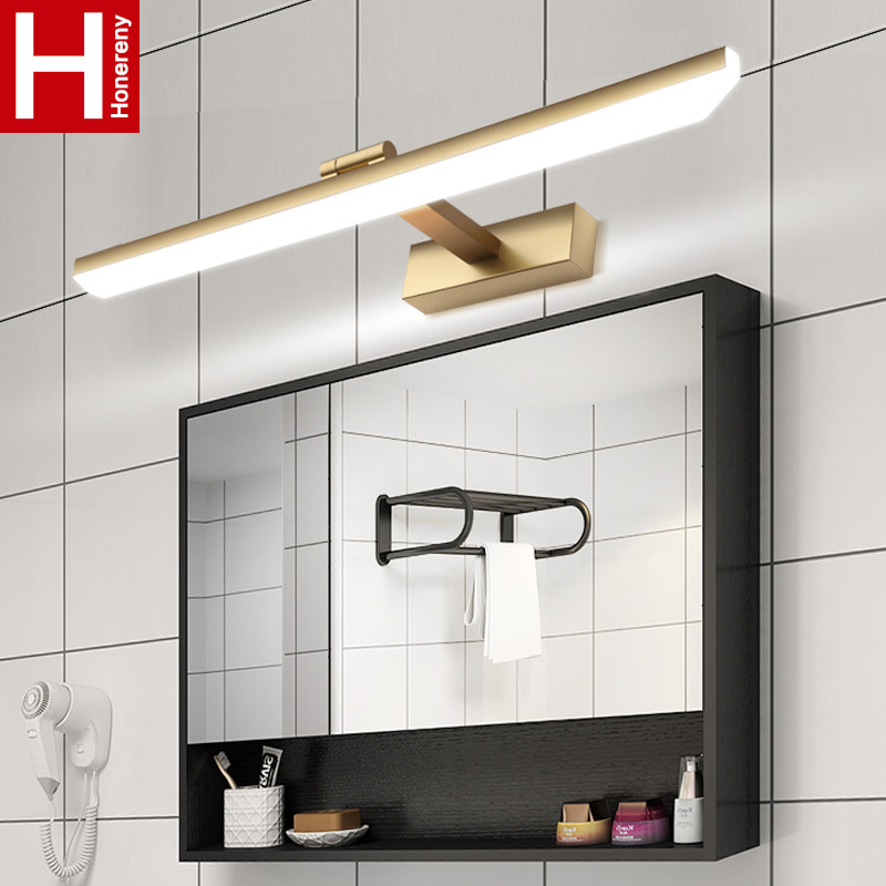 Mirror headlight LED bathroom cabinet Powder room punch-free Nordic mirror cabinet dressing modern simple toilet mirror light