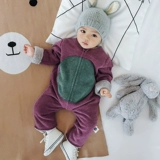 Детский зимний утепленный комбинезон для новорожденных подходит для мужчин и женщин для девочек, осенний сезон, 0 лет, 6 мес.