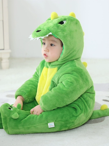 Детский демисезонный комплект, динозавр, детская милая зимняя пижама для выхода на улицу