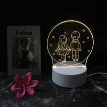  Creative 3D jellyfish romantic dream custom lamp Graduation day bedside gift ins sleep girl heart night light