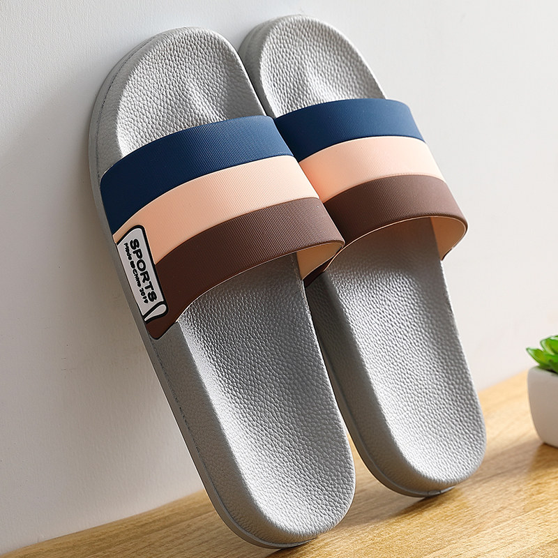 Large size slippers men's summer indoor and outdoor wear thick bottom home 46 non-slip 47 bathroom slippers men's word slippers