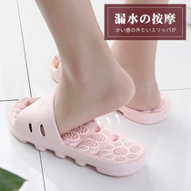 Bathroom slippers female summer water leakage quick drying indoor bath non-slip couple thick soled home home shower slippers men