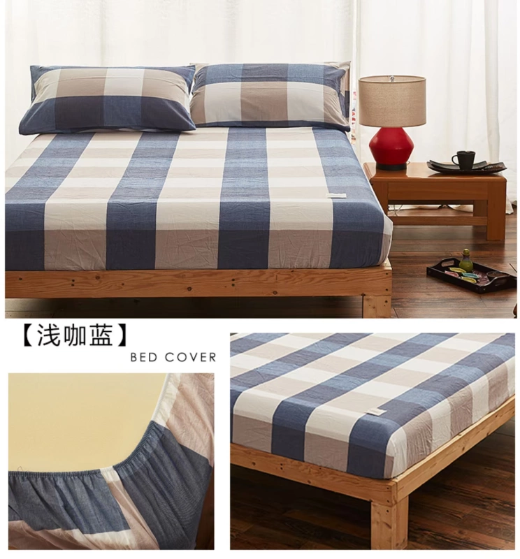 Giặt bông giường cotton Bông đơn cotton đơn giản 1.2 / 1.5m1.8 m Simmons bảo vệ trải giường Ga chun chần Everon