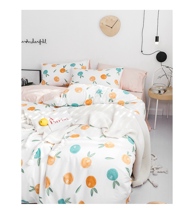 Bông twill in bông denim 1.5m1.8 mét Li bốn bộ khăn trải giường giường chăn mền - Bộ đồ giường bốn mảnh bộ ga nệm