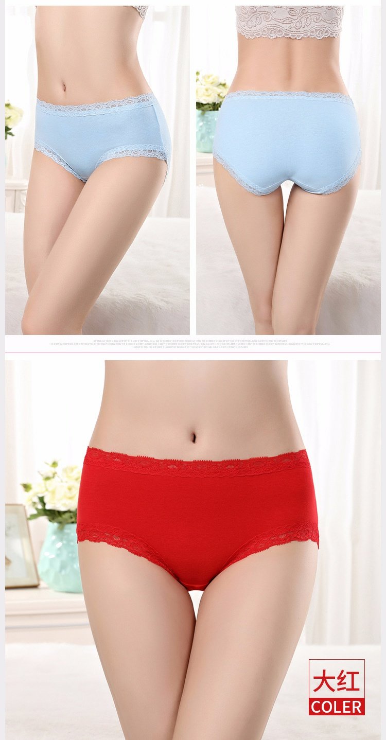 100% cotton đồ lót nữ eo bông gợi cảm ren vải cotton tóm tắt đồ lót nữ bán buôn quần lot nam