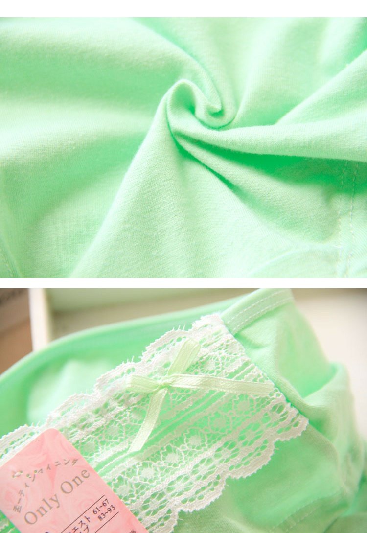 Chất liệu cotton ngọt ngào nơ cotton cô gái ren bên eo thấp sinh viên dễ thương tam giác nữ bán buôn quần lót trẻ em