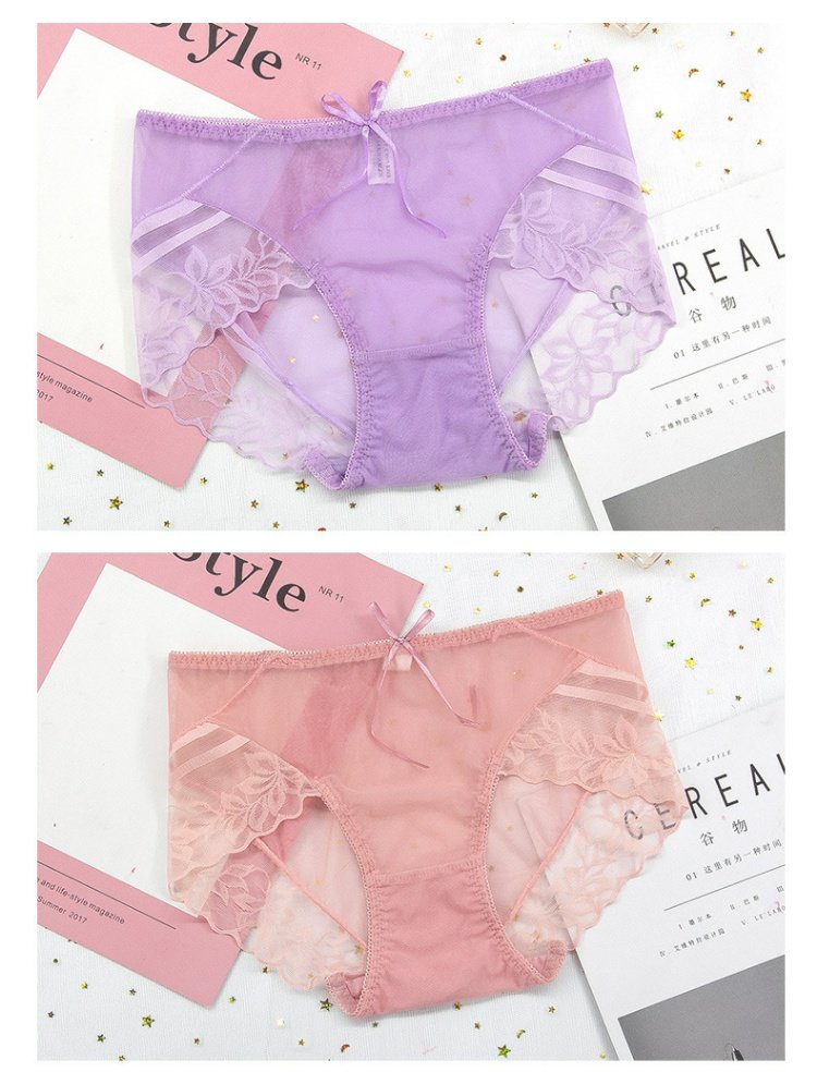 Đồ lót nữ eo thấp ren gợi cảm cotton nóng bỏng 裆 Đồ lót lưới ở eo băng lụa liền mạch bán buôn đồ lót nữ