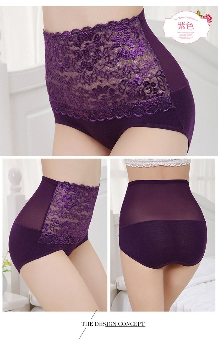 Sau sinh ren nữ đồ lót bụng tập tin cotton modal eo cao tóm tắt không có dấu vết kích thước lớn bán buôn gợi cảm quần lót nữ trung niên