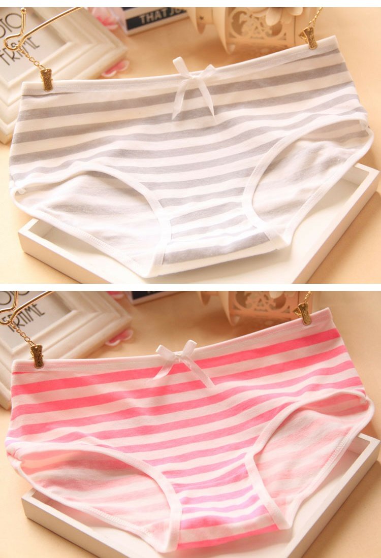 Quần lửng sọc thấp eo nữ mid-eo cotton tóm tắt màu rắn cô gái cô gái đồ lót cotton bán buôn quần lọt khe nam