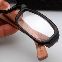Japanese rectangular glasses frame female board Wood retro Black Hawk color art students small face myopia glasses male