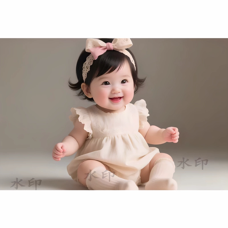 Good Luck Baby Painting 2025 New Model Self-Adhesive Wallpaper for Boys and Girls, Auspicious Wall Sticker with Big-Eyed Girl Doll