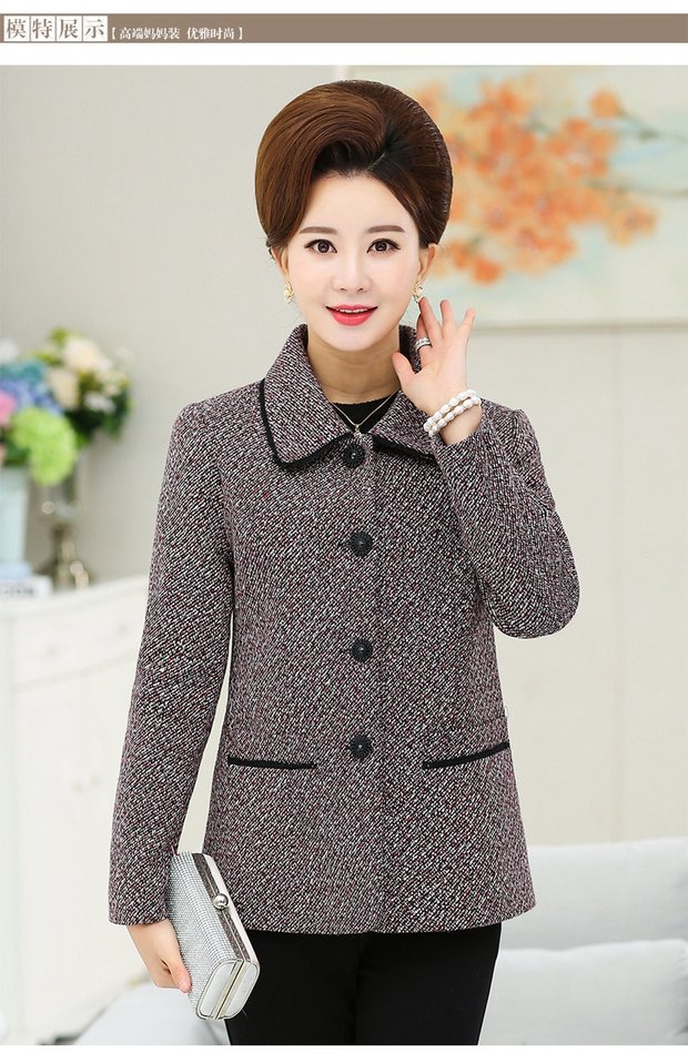 Áo xuân cho phụ nữ trung niên và trung niên Áo mới thời trang trung niên thon gọn ngắn 40-50-60 tuổi mẹ áo sơ mi nhỏ vest nữ công sở