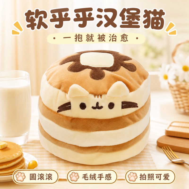 Cute Plush Toy Pusheen Hamburger Cat Doll Pancake Doll Toy Girl Birthday Gift Cute Plush Toy Pusheen Hamburger Cat Doll Pancake Doll Toy Girl Birthday Gift