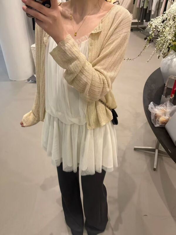 Rosie Genuine 2026 New Korean Style Sweet Age-Reducing Air-Conditioning Fan Sun Protection Cardigan Versatile Petite Women's Jacket Rosie Genuine 2026 New Korean Style Sweet Age-Reducing Air-Conditioning Fan Sun Protection Cardigan Versatile Petite Women's Jacket