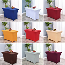 Elastic restaurant table cover Rectangular table cloth Meeting room long table Banquet table cover Hotel household tablecloth red