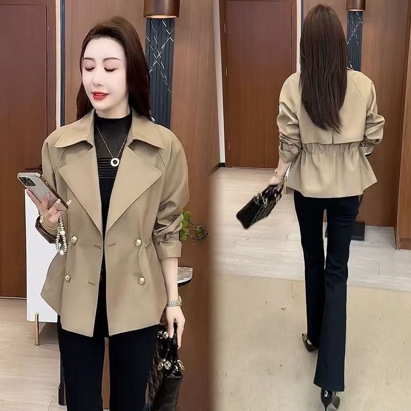 Fashionable and Elegant Short Trench Coat for Women, New Spring and Autumn Style, Waist-Cinching, Slimming, Versatile Casual Top Fashionable and Elegant Short Trench Coat for Women, New Spring and Autumn Style, Waist-Cinching, Slimming, Versatile Casual Top
