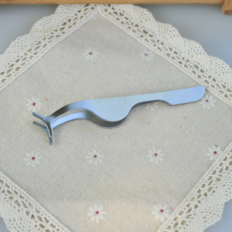 Stainless steel fake eyelash auxiliary novice tool for beginners tool half-month tweezer arc sticker false lashes auxiliary clamps