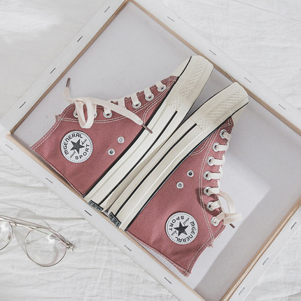 高帮帆布鞋女韩版百搭学生ulzzang潮ins板鞋港风鞋子2019春季新款-tmall.com天猫