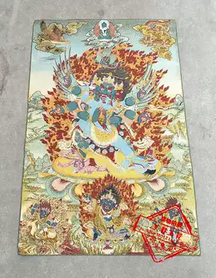 Tibetan Buddha statue Nepal silk embroidery Tangka painting Niu Tau Ming Wang Dawei King King Kong Buddha statue hanging painting