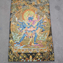 Tibetan Tantric Thangka time wheel King Kong portrait Thangka protector King Kong Silk Brocade painting Religious Buddha painting