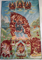 Tibetan Buddha statue Nepal silk embroidery Thangka painting bull head protector statue Dawei King Kong Buddha statue hanging painting