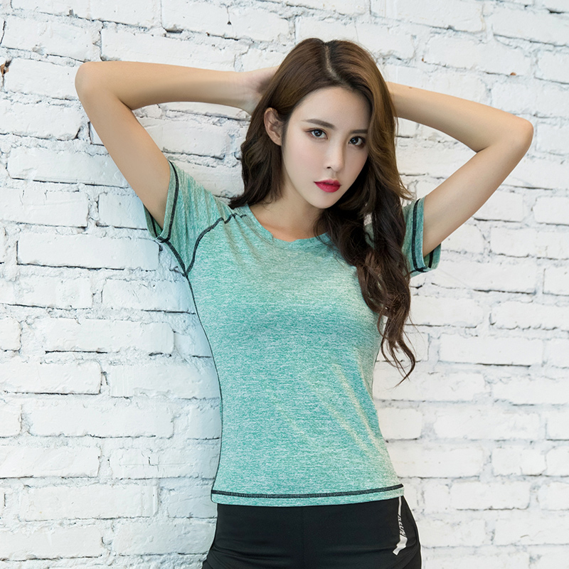 Sports blouses female short sleeves Summer speed dry tight fit T-shirt running training fitness wear thin air-permeable yoga conserved women