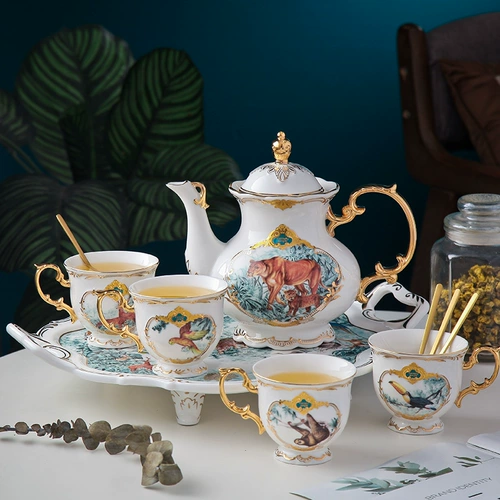 Глина, чайный сервиз, комплект, послеобеденный чай, кофейная чашка со стаканом, европейский стиль