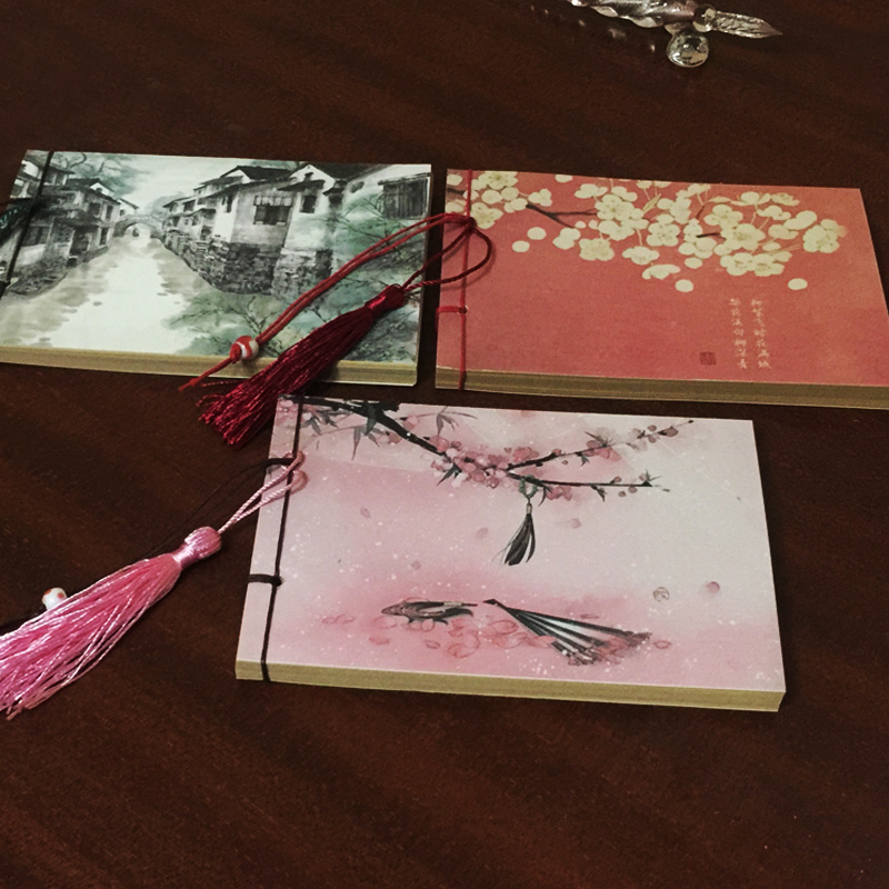 Pretty book retro convenient paste small book portable notepad classical creative hand line loading Su Book gift