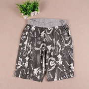 Ưu đãi đặc biệt cho nam mùa hè quần ống rộng co giãn thoải mái bằng vải cotton thoải mái và quần short hoa dại G801E14D03