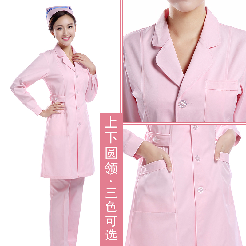 Y tá mặc mùa hè ngắn tay màu trắng áo lớn dài tay quần áo đồng phục thực nghiệm của bác sĩ búp bê màu hồng quần áo làm việc bệnh viện cổ